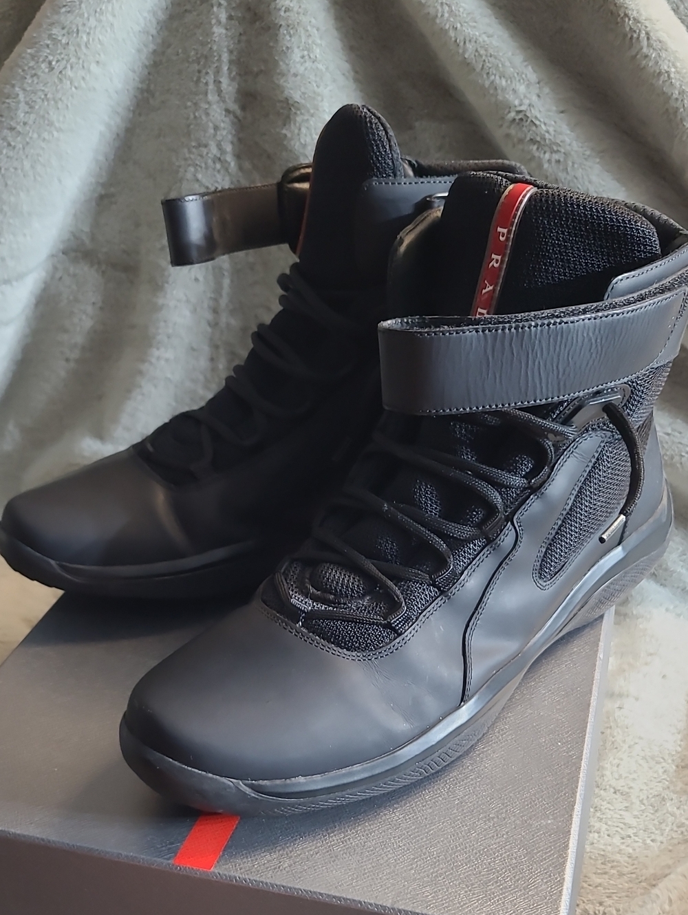 Prada Punta Ala High Top Sneakers Mens 12 - Picture 7 of 9